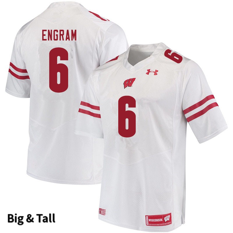 Wisconsin Badgers Men's #6 Dean Engram NCAA Under Armour Authentic White Big & Tall College Stitched Football Jersey BR40H55MK